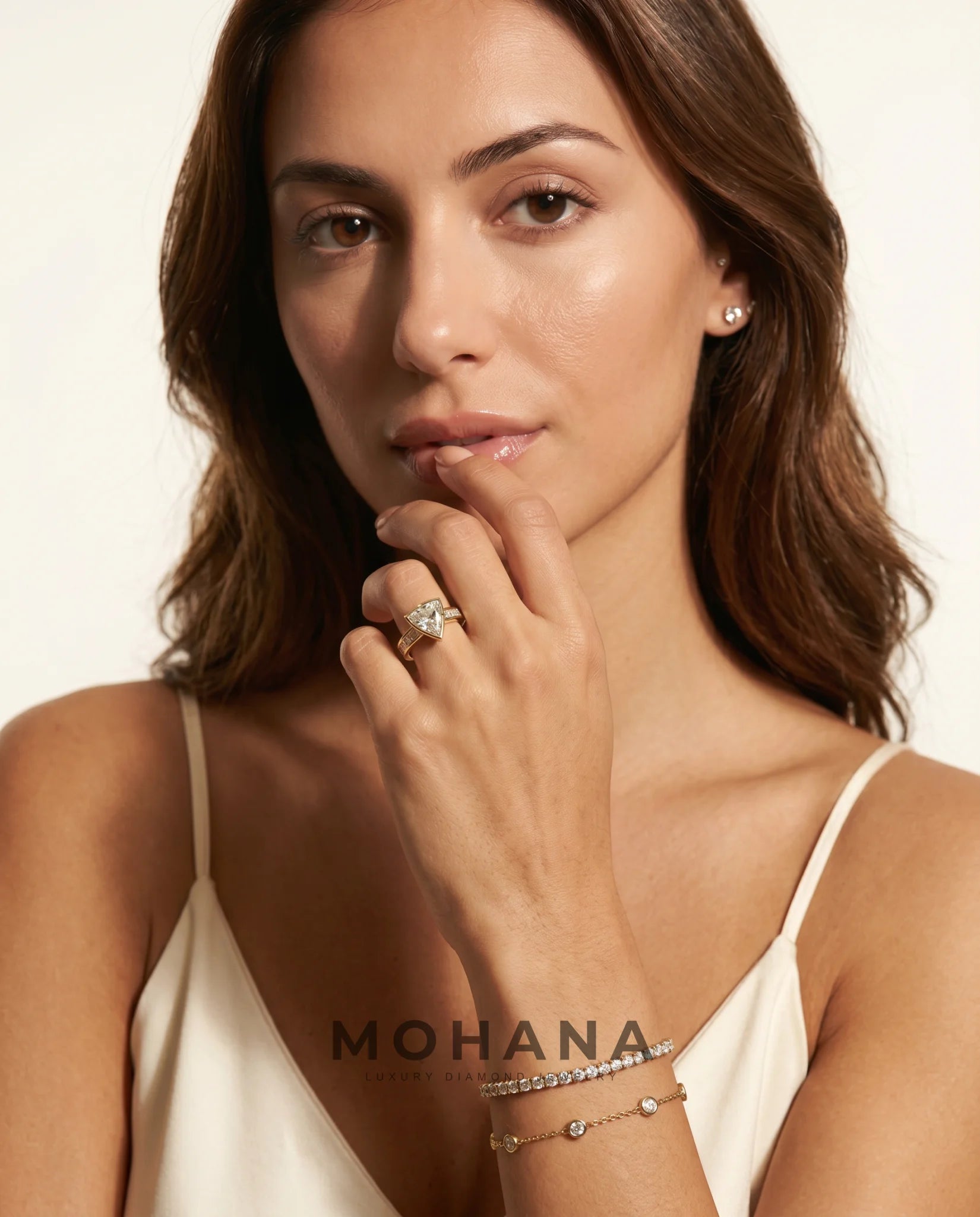 Ready to Ship 2.5 Carat Colorless Shield Cut Tapered Baguette Yellow Gold Diamond Ring — view 10
