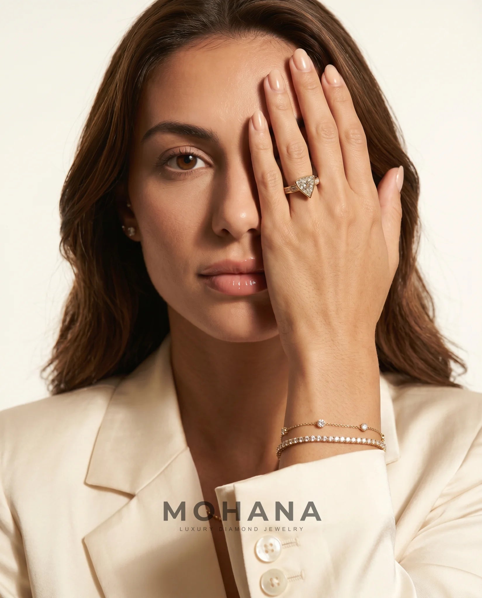 Ready to Ship 2.5 Carat Colorless Shield Cut Tapered Baguette Yellow Gold Diamond Ring — view 11