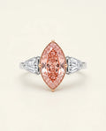 Ready to Ship 2.5 Carat Fancy Vivid Pink Marquise Three-Stone Diamond Ring — view 1