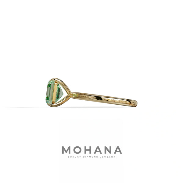 2 to 5 Carat Green Lab Grown Diamond Engagement Ring – Asscher Cut Solitaire | Fabriciana alternate view