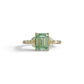 2.5 Carat Green Lab Grown Diamond Engagement Ring · Emerald Cut Nature-Inspired | Verona - view 1