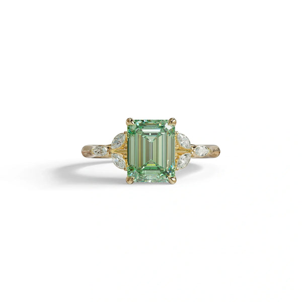 2.5 Carat Green Lab Grown Diamond Engagement Ring · Emerald Cut Nature-Inspired | Verona
