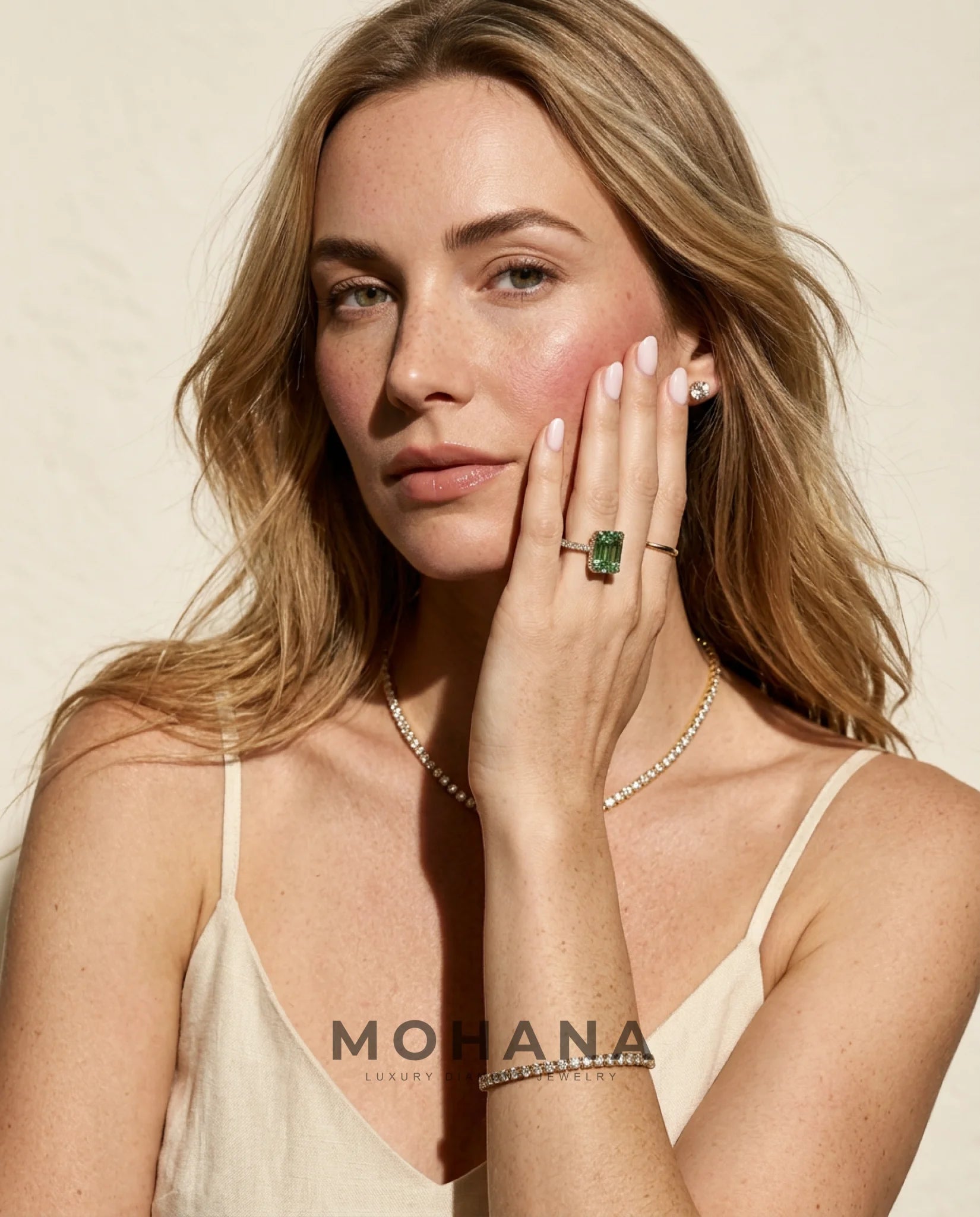 2.5 Carat Green Lab Grown Diamond Engagement Ring – Emerald Cut Hidden Halo | Siena - Engagement Ring