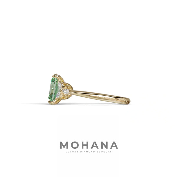 2.5 Carat Green Lab Grown Diamond Engagement Ring · Radiant Cut Nature-Inspired | Aurora alternate view