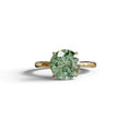 Green Round Cut Solitaire Lab Diamond Engagement Ring - Italia - 2 Carat / 10K Solid Gold / Yellow Gold