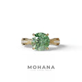 2.5 Carat Green Round Shaped Lab Diamond Ring V-Shank Pave Setting -Je t’adore - 10K Solid Gold / Yellow Gold