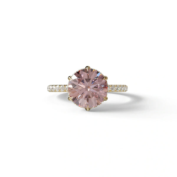 2.5 Carat Green Round Cut Hidden Halo & Pave Lab Diamond Ring - Hyper Saga