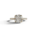 2.5 Carat E-VVS Cushion Cut Hidden Halo & Pave Lab Grown Diamond Ring - 10K Solid Gold / Yellow Gold