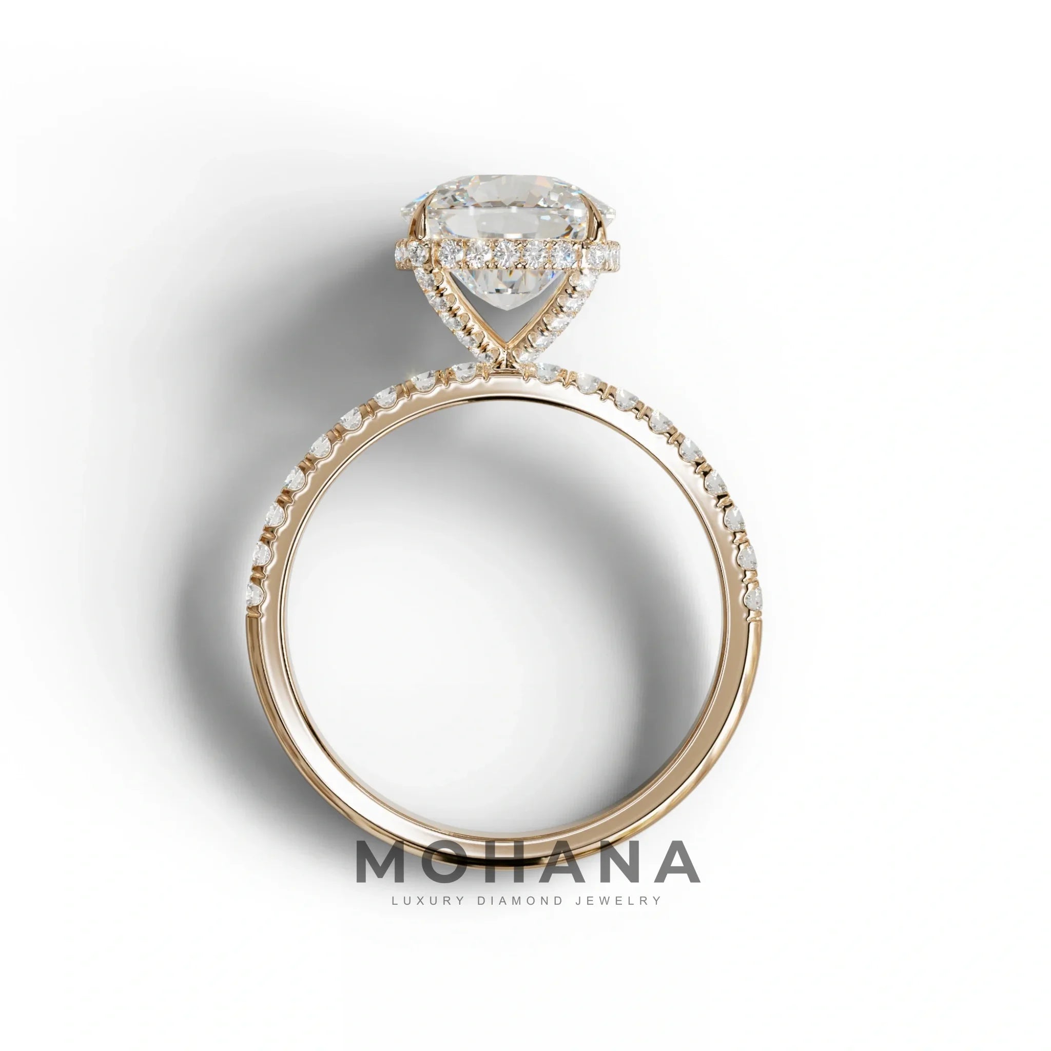 2.5 Carat E-VVS Cushion Cut Hidden Halo & Pave Lab Grown Diamond Ring