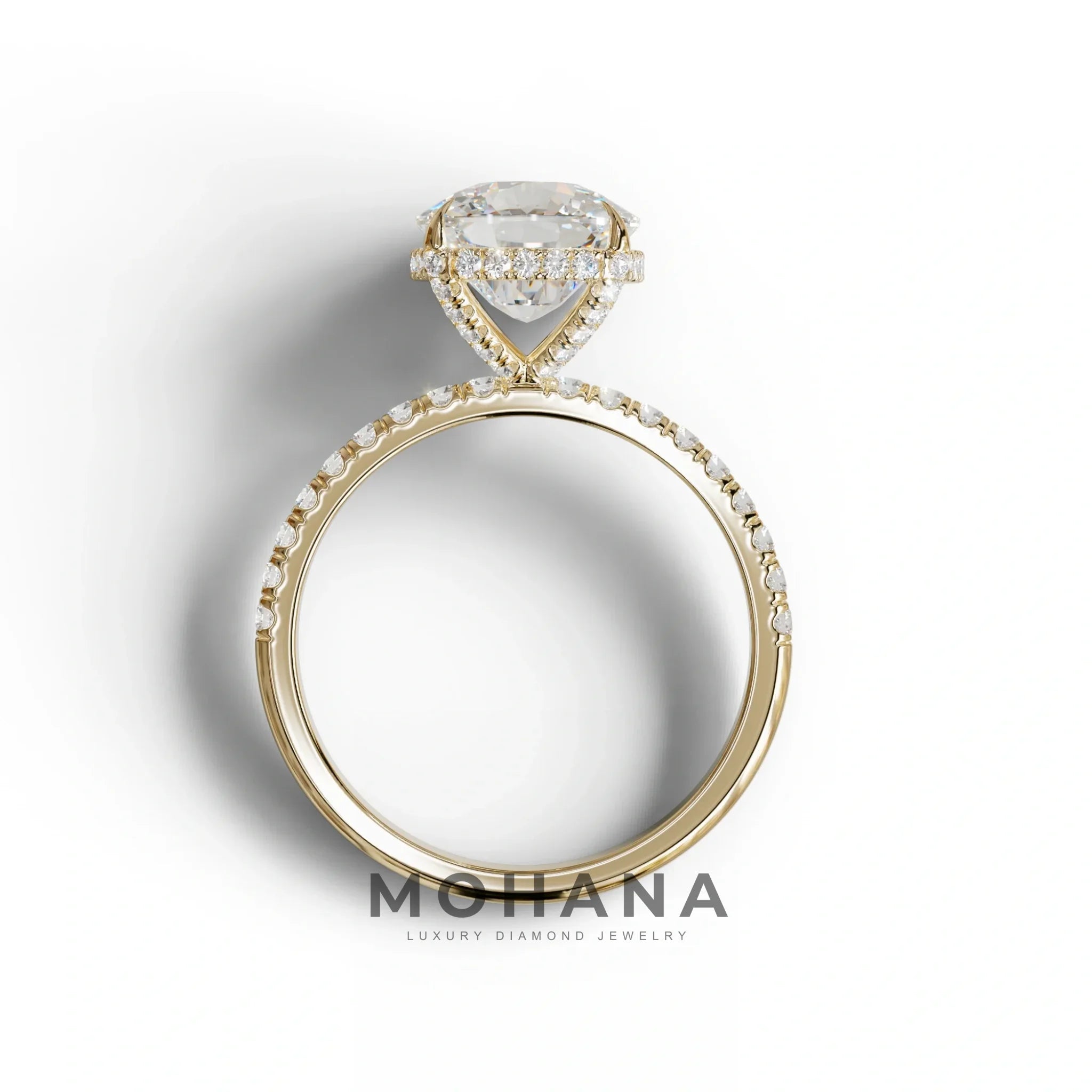 2.5 Carat E-VVS Cushion Cut Hidden Halo & Pave Lab Grown Diamond Ring
