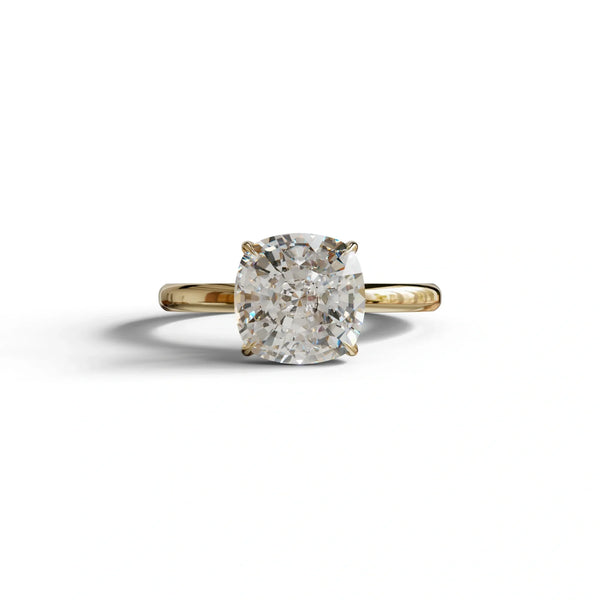 2 to 5 Carat Lab Grown Diamond Engagement Ring – Cushion Cut Solitaire