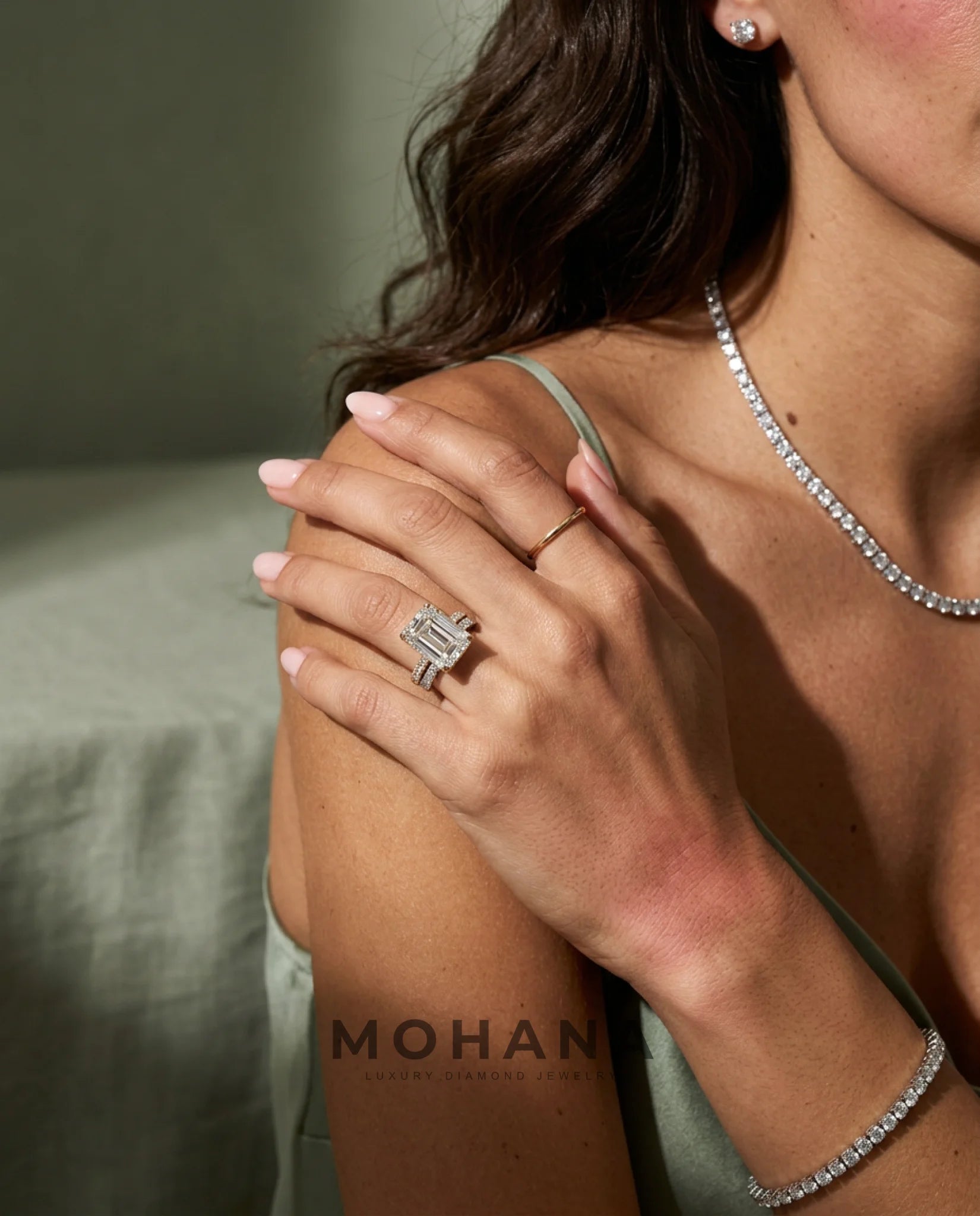 2.5 Carat Lab Grown Diamond Engagement Ring – Emerald Cut Hidden Halo | Siena - Engagement Ring