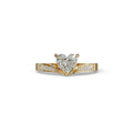 E VVS Heart Shape Lab Grown Diamond Engagement Ring - Moise - 2 Carat / 10K Solid Gold / Yellow Gold