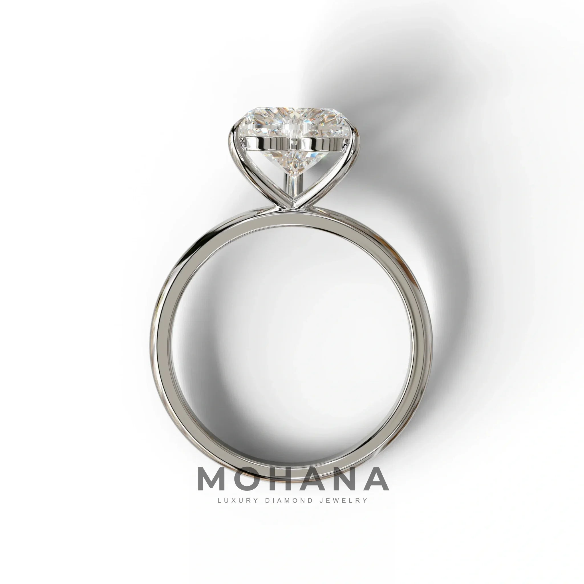 E-VVS Heart Cut Solitaire Lab Grown Diamond Engagement Ring - Mellow
