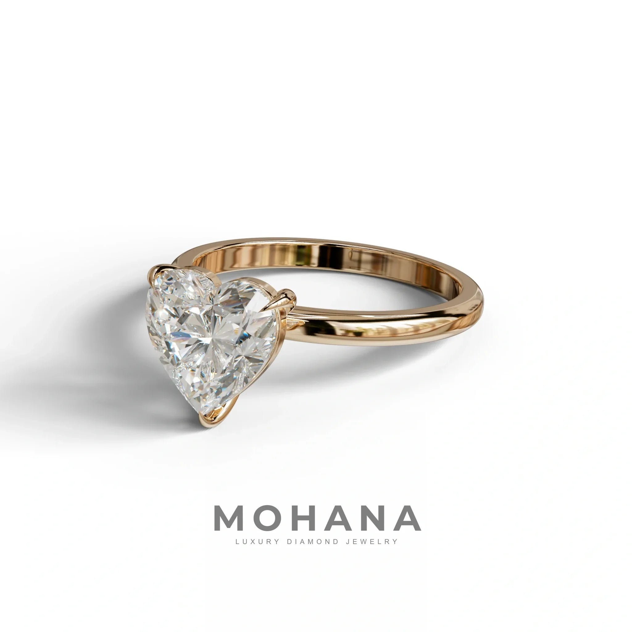 E-VVS Heart Cut Solitaire Lab Grown Diamond Engagement Ring - Mellow