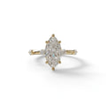2.5 Ct Marquise Cut Lab Diamond In Space-Chanel Setting Ring - Nimi - 10K Solid Gold / Yellow Gold