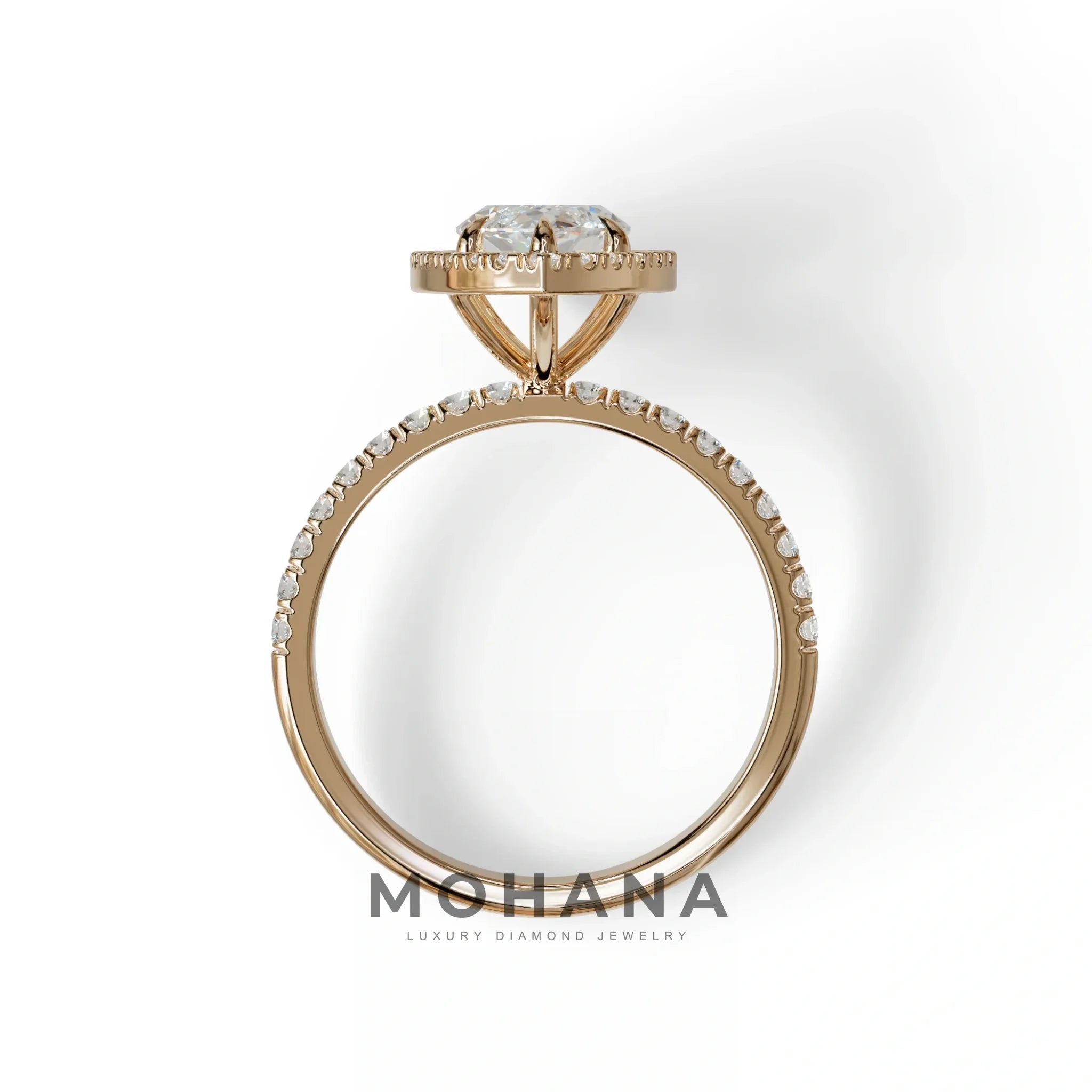E-VVS Marquise Cut Halo & Pave Lab Grown Diamond Engagement Ring - Simplicity