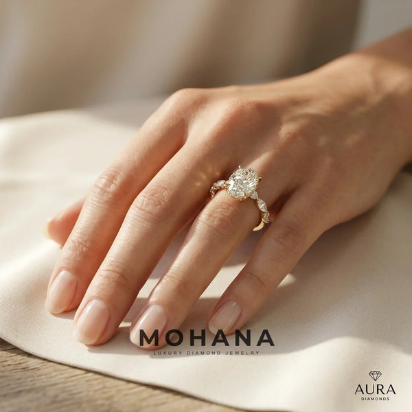 2.5 Carat Lab Grown Diamond Engagement Ring · Oval Cut Hidden Halo alternate view