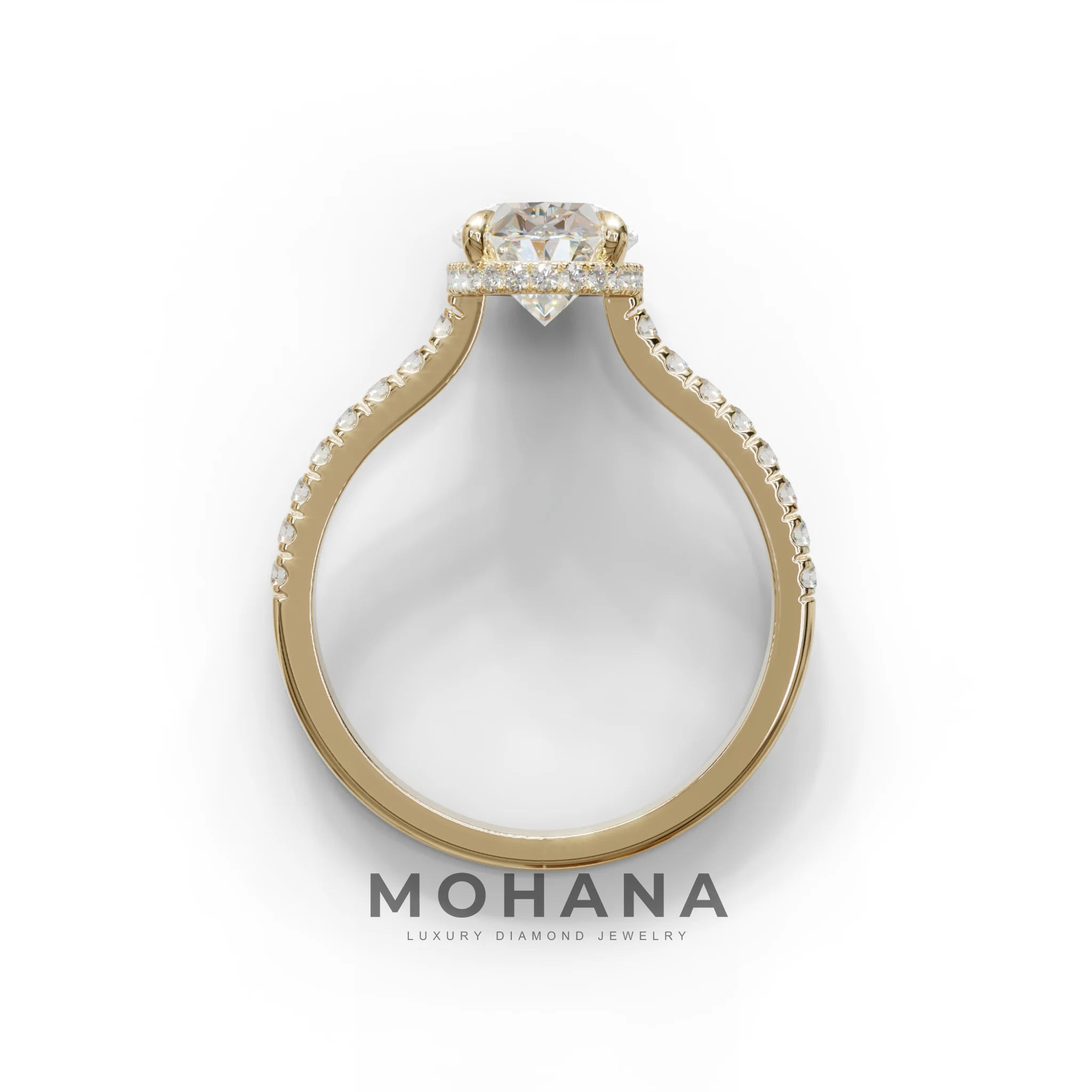 2.5 Carat E VVS Oval Hidden Halo & Pave Setting Lab Diamond Ring - Eblouissant