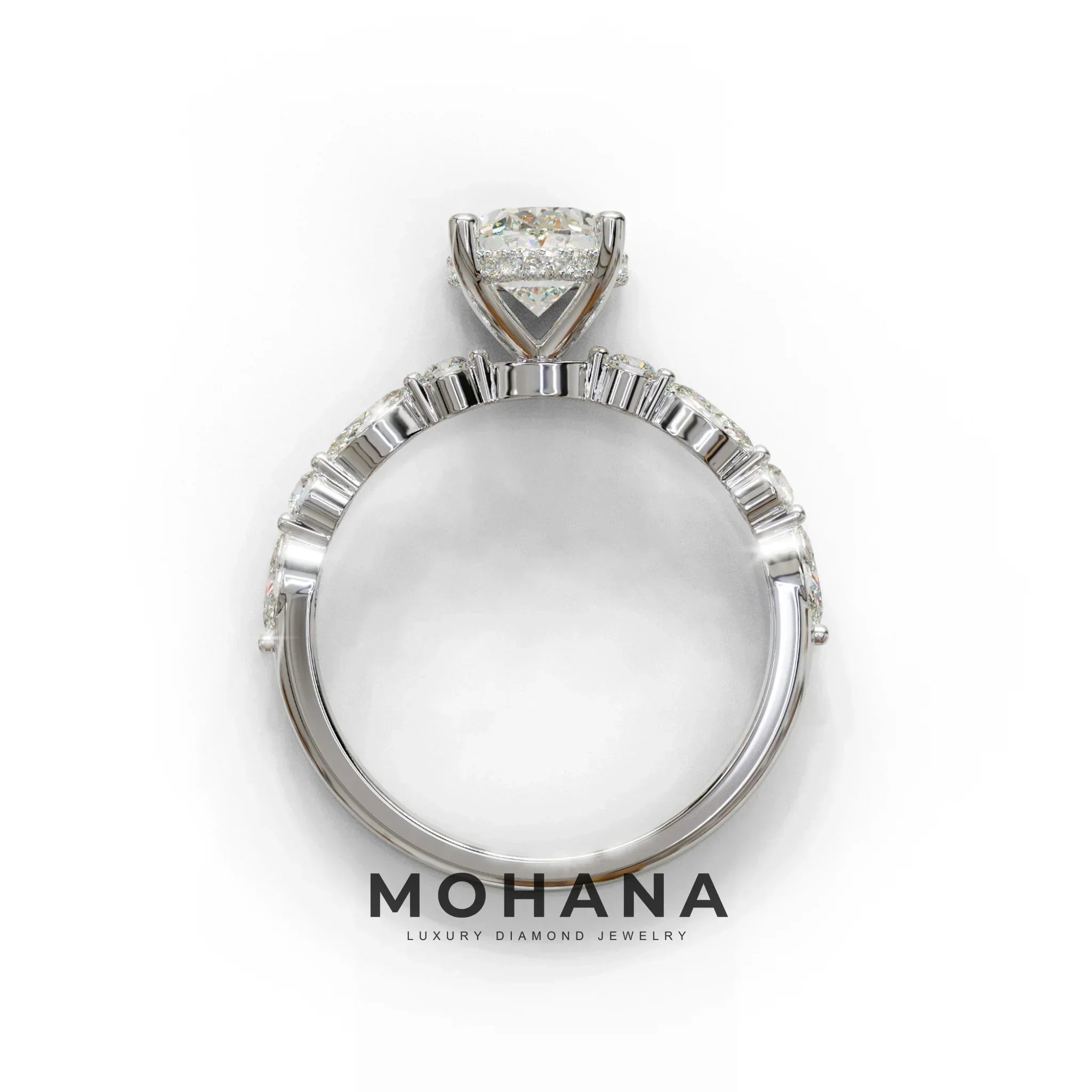 2.5 Carat E-VVS Oval Cut Hidden Halo & Pave Lab Diamond Ring - Laina