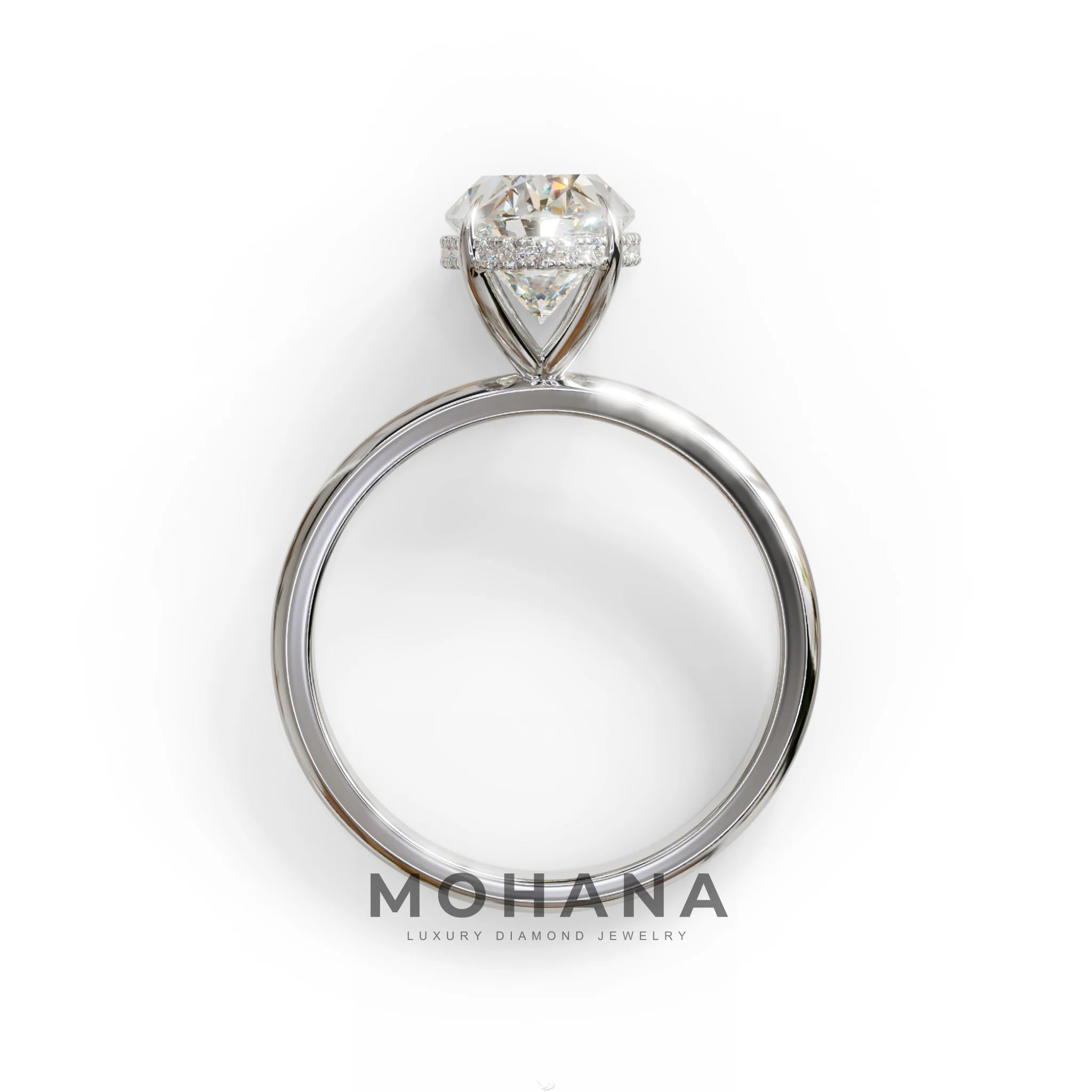 E VVS 2.5 Carat Oval Cut Hidden Halo Lab Diamond Ring - Mi Amor