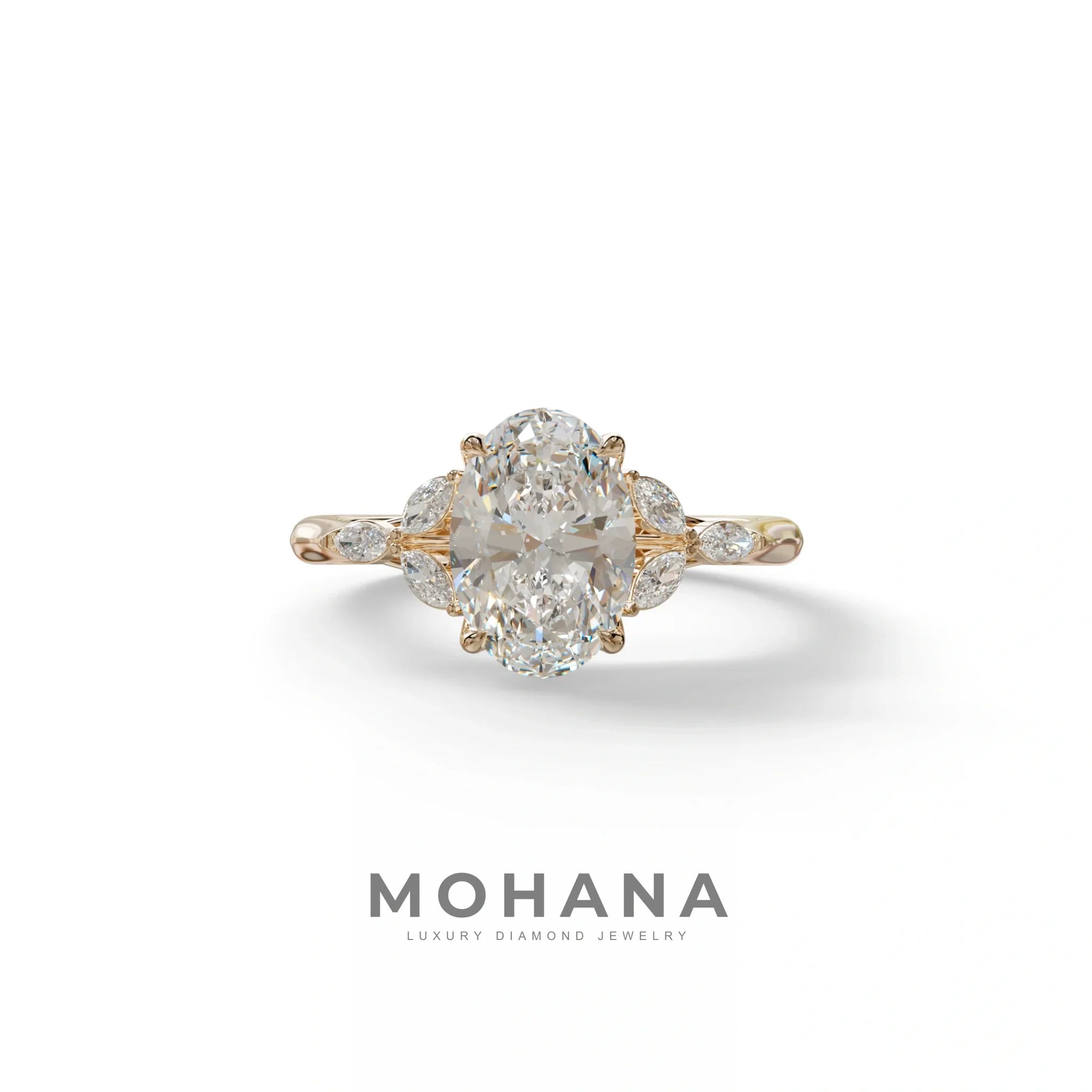 2.5 Carat Lab Grown Diamond Engagement Ring · Oval Cut Nature-Inspired | Halcyon - view 2