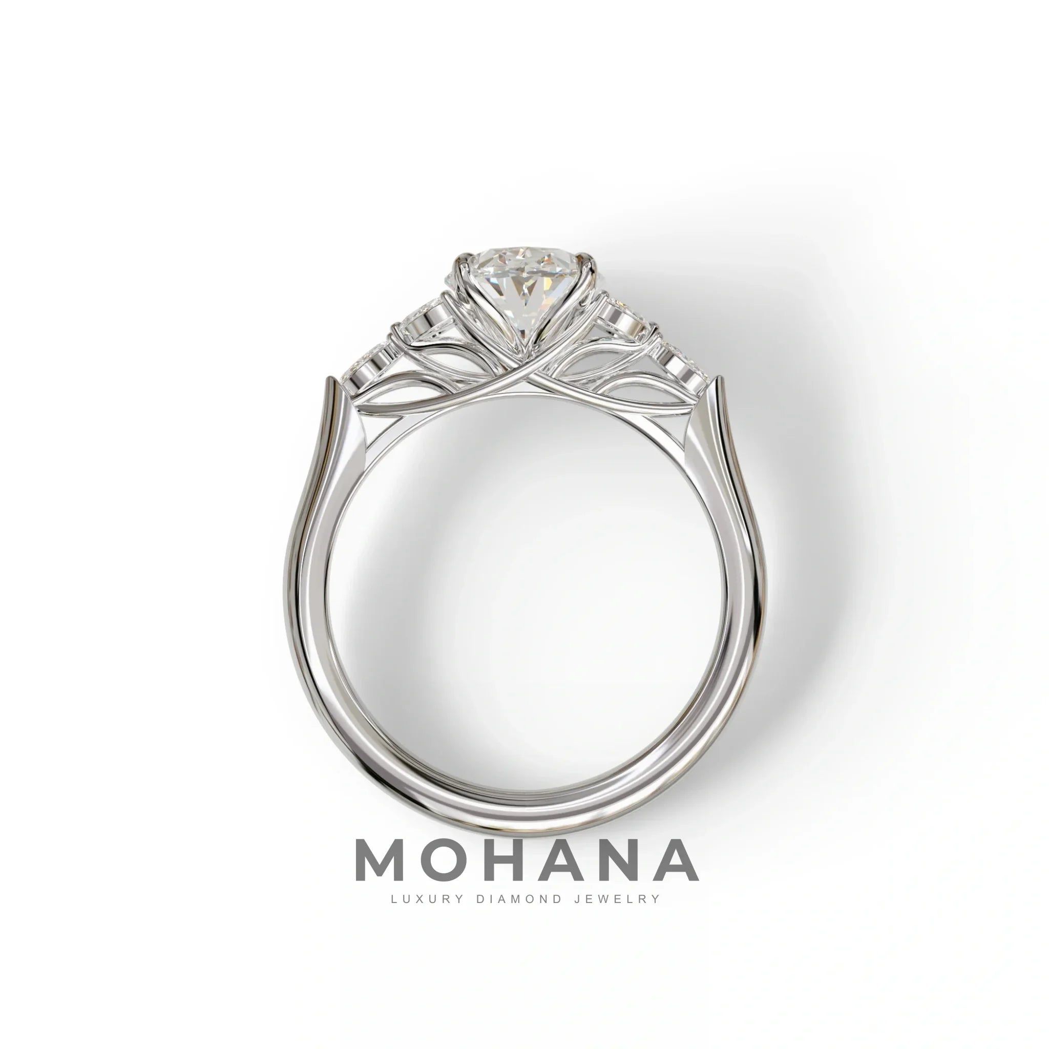 2.5 Carat Lab Grown Diamond Engagement Ring · Oval Cut Nature-Inspired | Halcyon - view 9