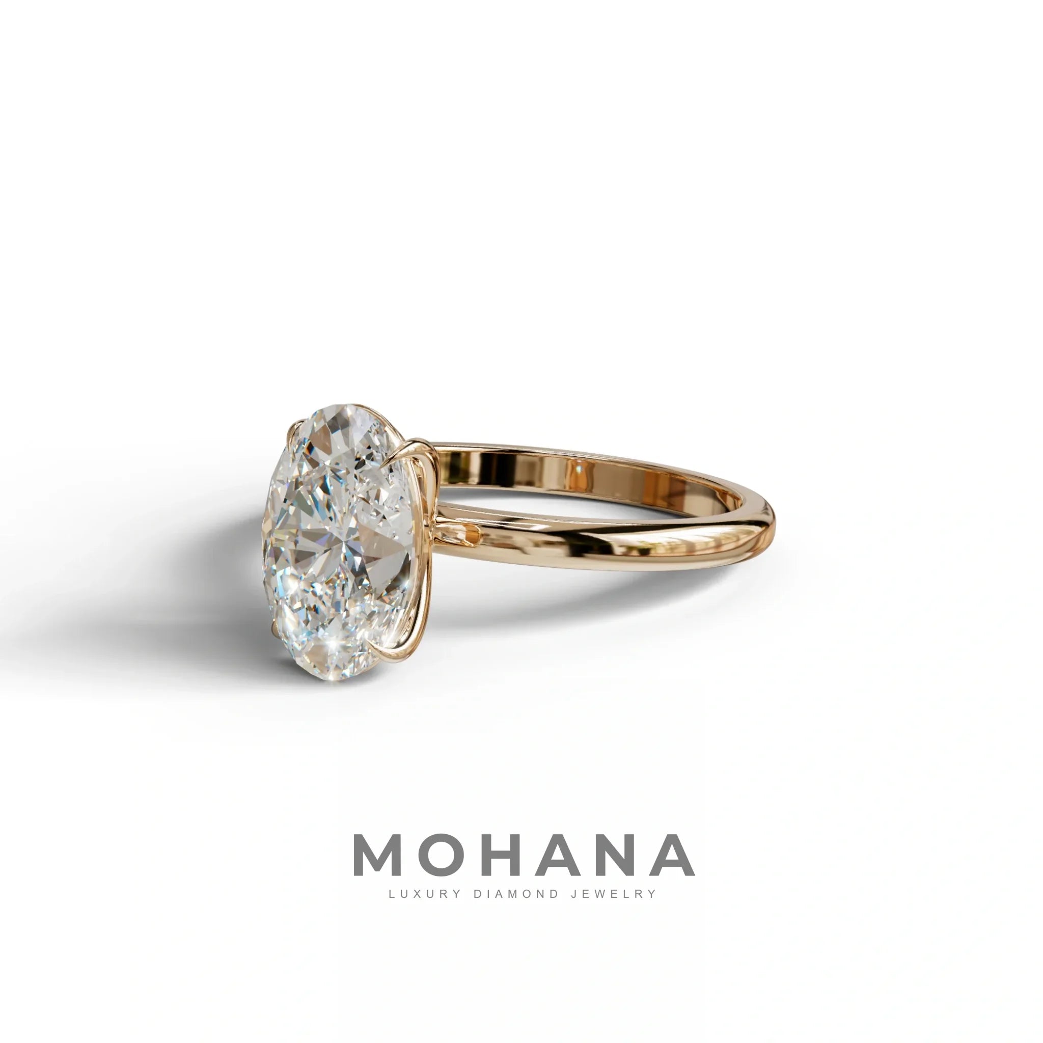 E-VVS Oval Cut Solitaire Lab Grown Diamond Engagement Ring - Curiosa