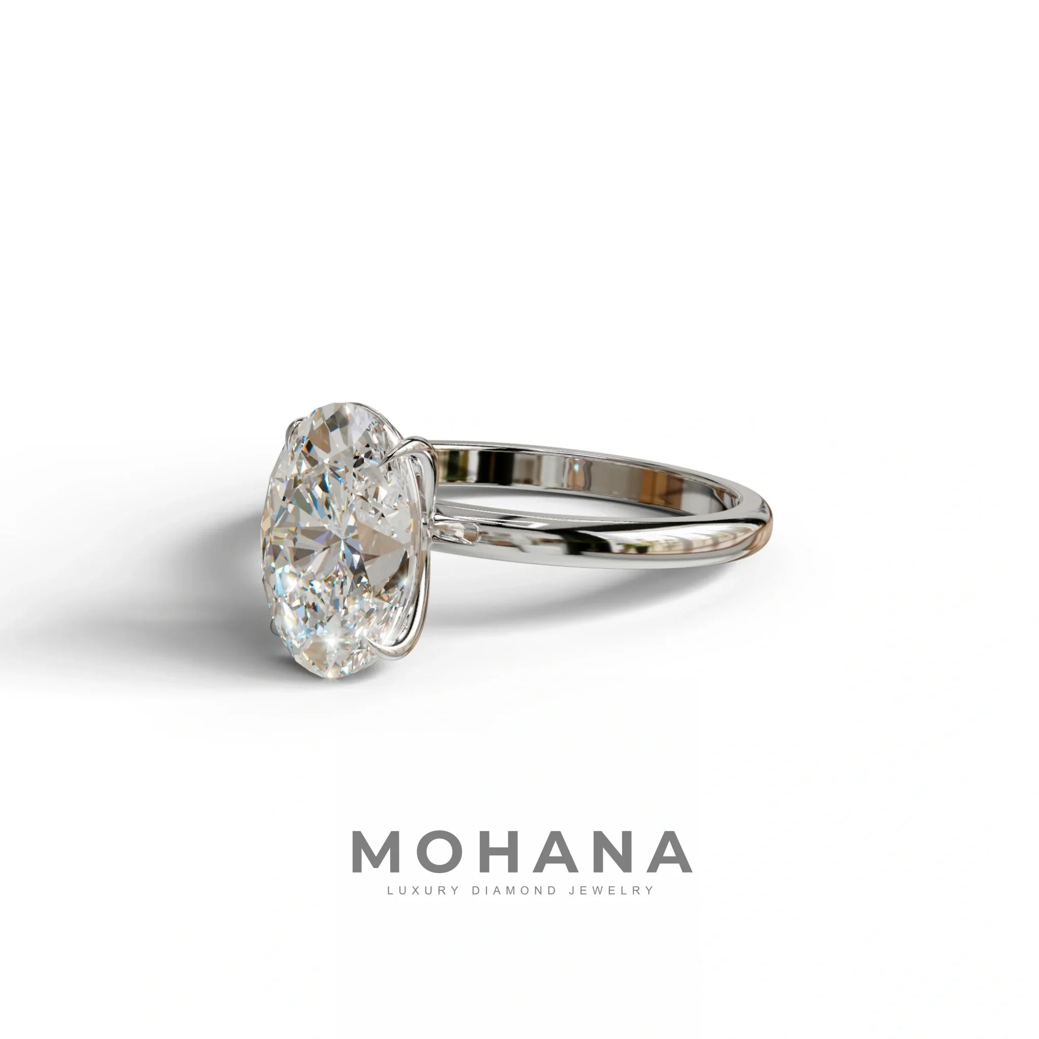 E-VVS Oval Cut Solitaire Lab Grown Diamond Engagement Ring - Curiosa