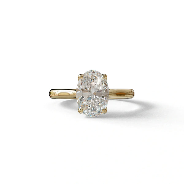 2 to 5 Carat Lab Grown Diamond Engagement Ring – Oval Cut Solitaire | Secrecy