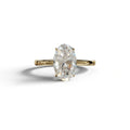 E-VVS Oval Cut Solitaire Lab Grown Diamond Engagement Ring - Curiosa - 2 Carat / 10K Solid Gold / Yellow Gold