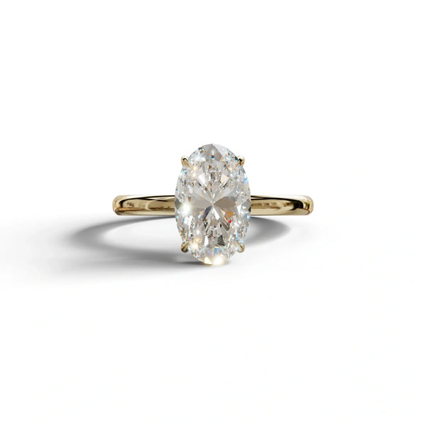 2 to 5 Carat Lab Grown Diamond Engagement Ring – Oval Cut Solitaire