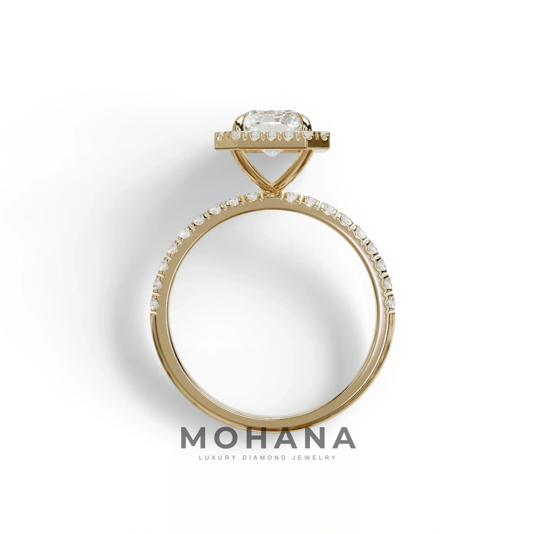 E-VVS Radiant Cut Halo & Pave Lab Grown Diamond Engagement Ring - Madison