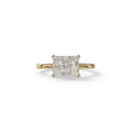 2.5 Ct Radiant Cut Lab Diamond In Pave-Chanel Setting Ring - Maxine - 10K Solid Gold / Yellow Gold