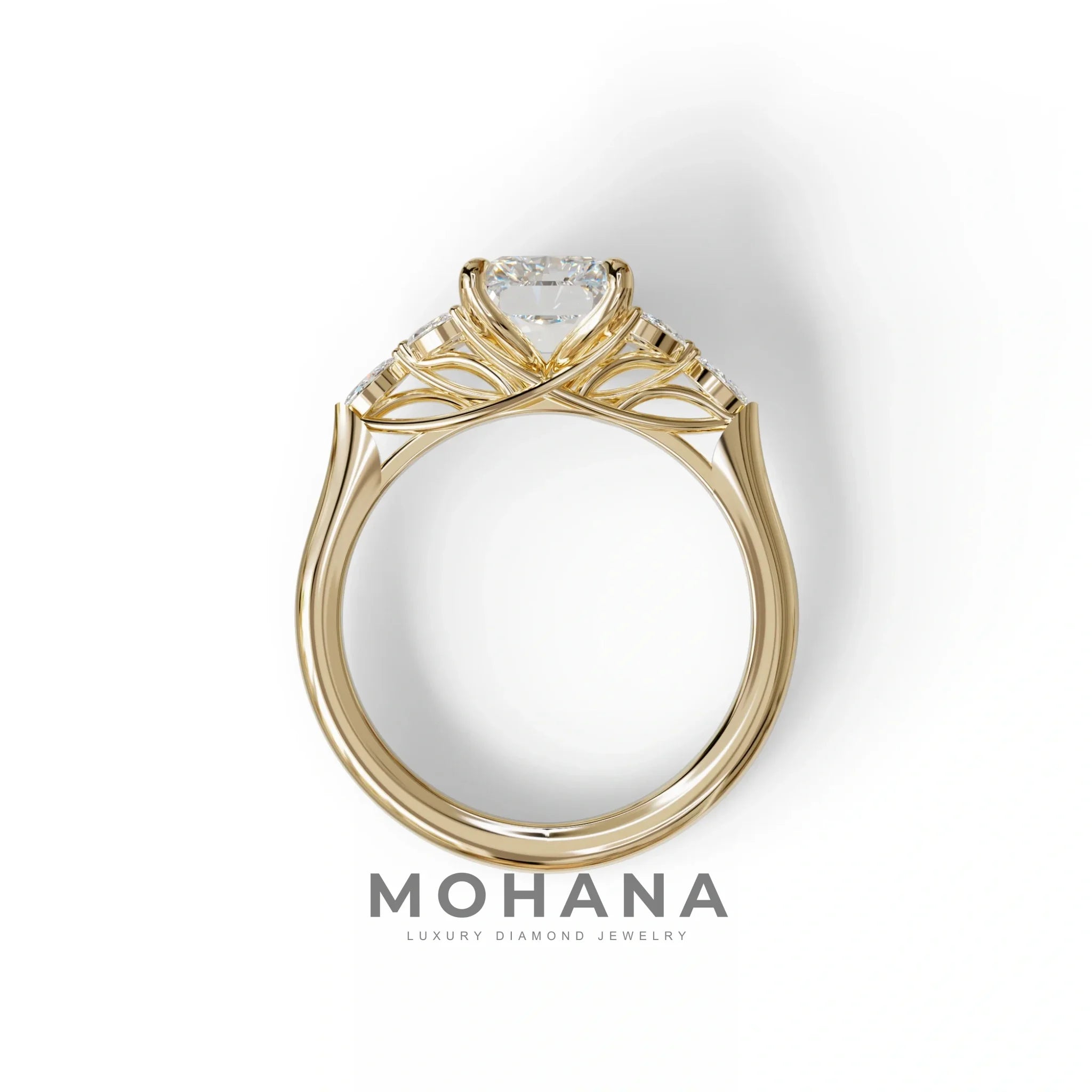 2.5 Carat Lab Grown Diamond Engagement Ring · Radiant Cut Nature-Inspired | Aurora - view 7