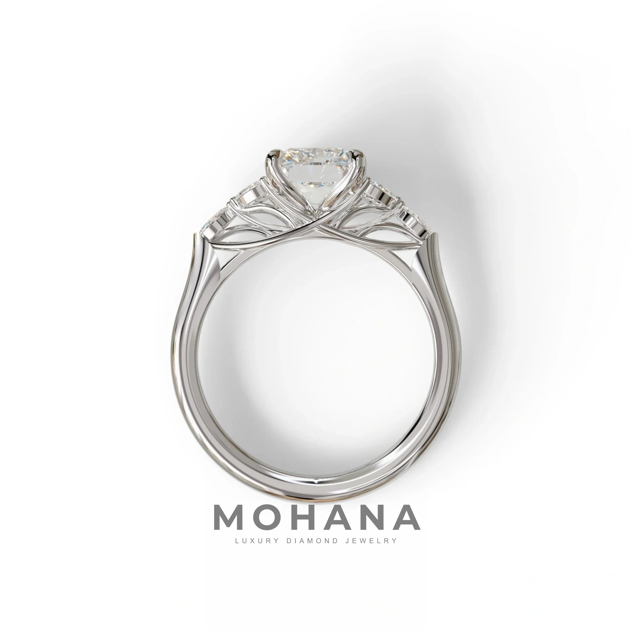 2.5 Carat Lab Grown Diamond Engagement Ring · Radiant Cut Nature-Inspired | Aurora - view 9