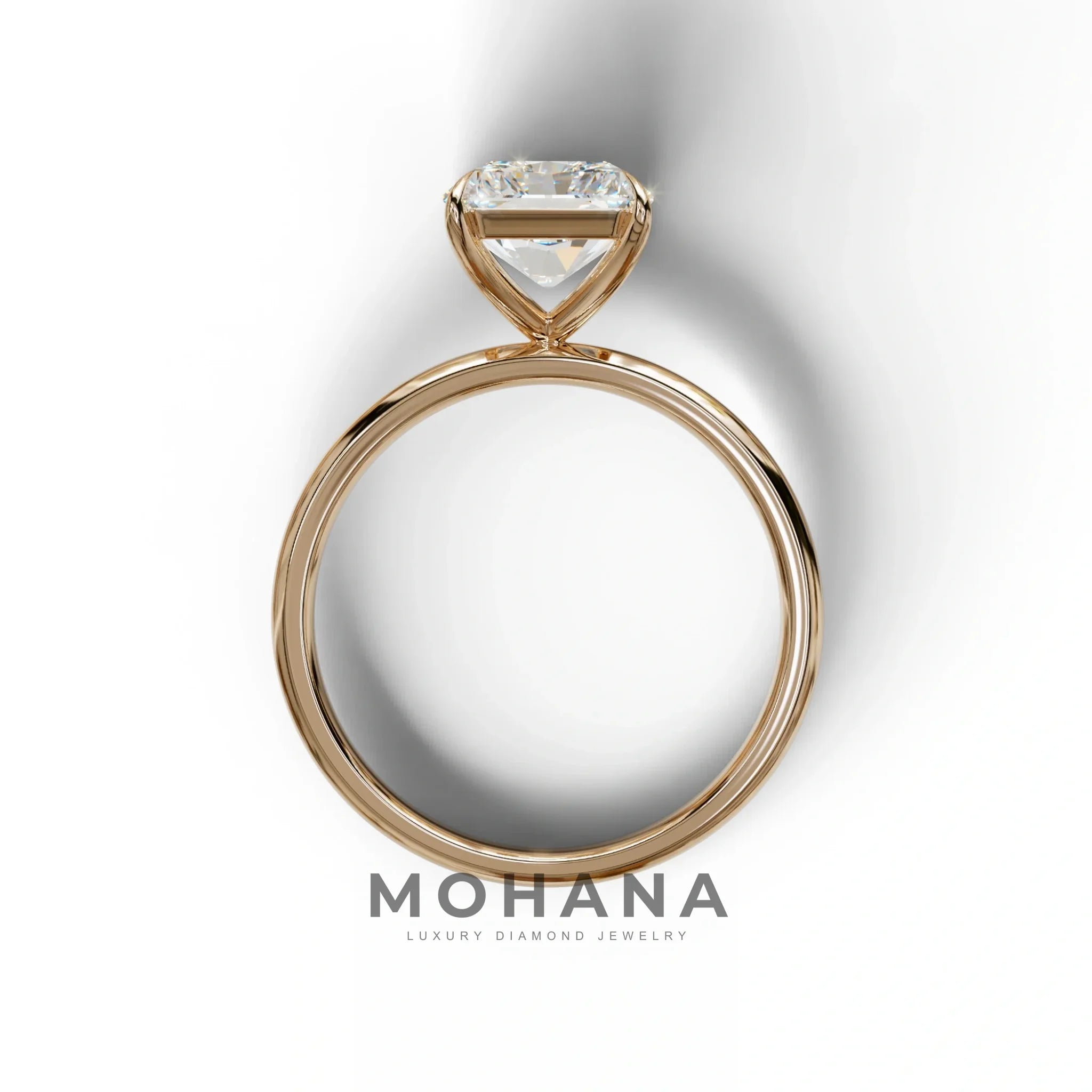 E-VVS Radiant Cut Solitaire Lab Grown Diamond Engagement Ring - Papilia