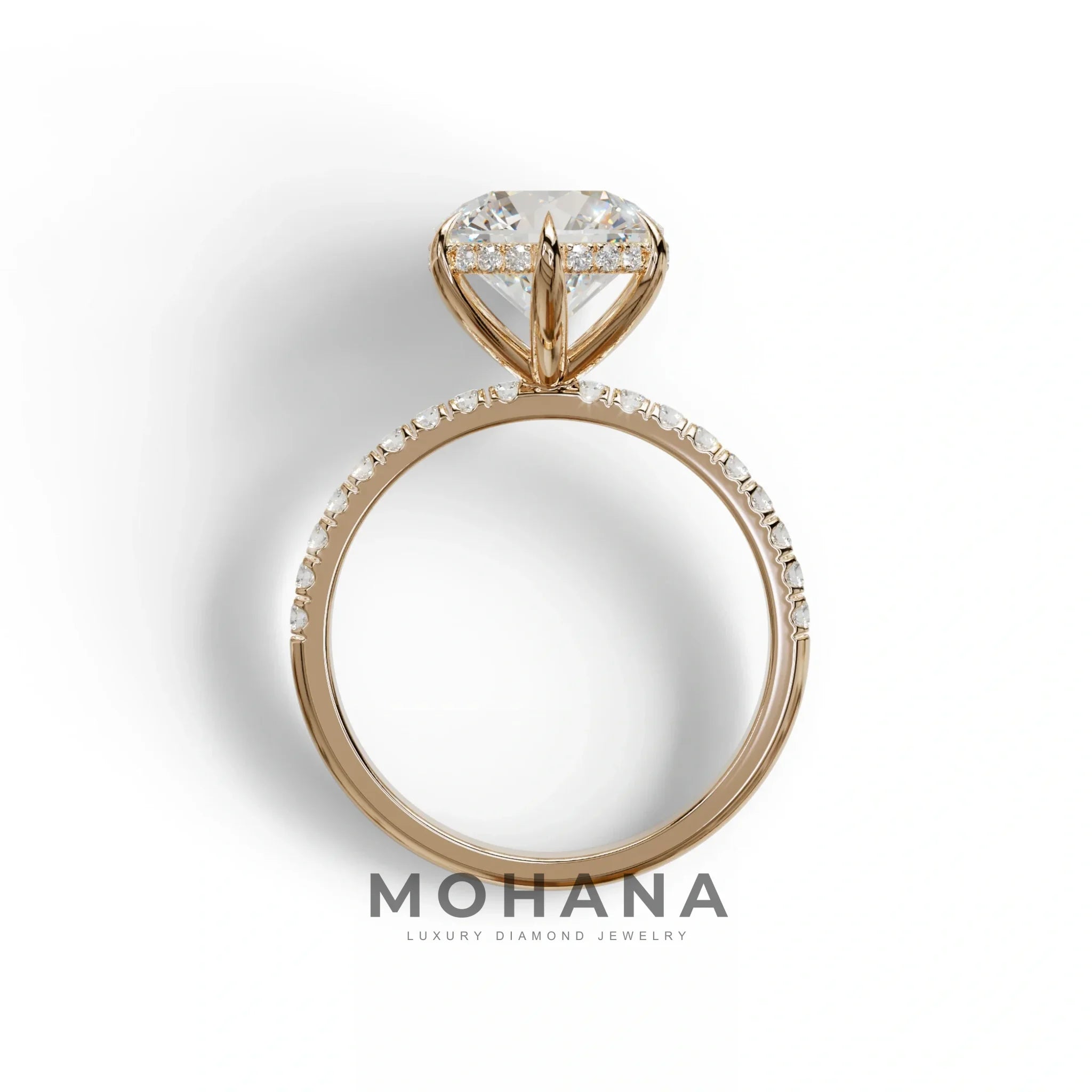 2.5 Carat Round Cut Hidden Halo & Pave Lab Grown Diamond Ring - Hyper Saga