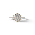 2.5 Carat Round Cut Hidden Halo & Pave Lab Grown Diamond Ring - Hyper Saga - 10K Solid Gold / Yellow Gold