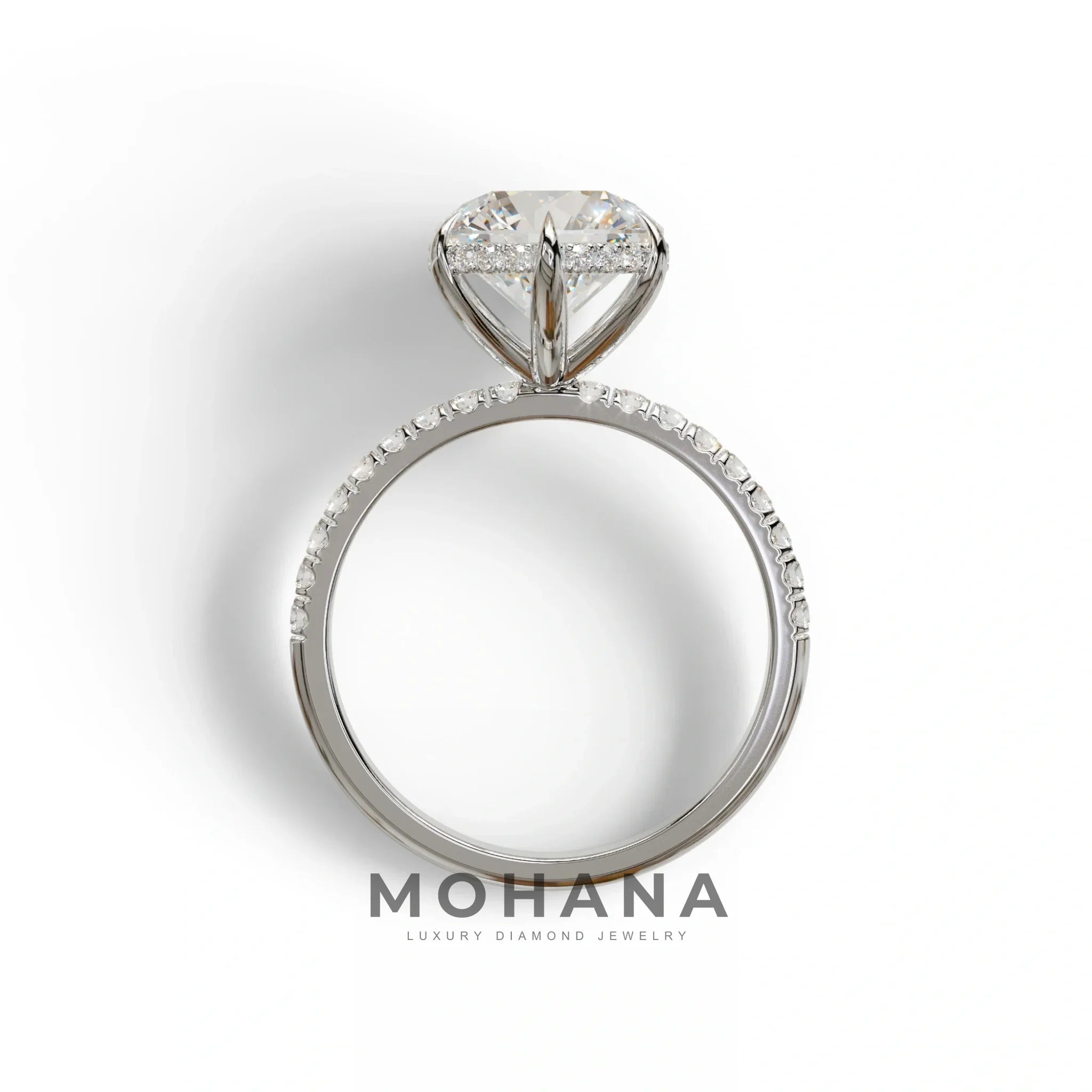 2.5 Carat Round Cut Hidden Halo & Pave Lab Grown Diamond Ring - Hyper Saga