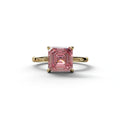 Pink Asscher Cut Solitaire Lab Grown Diamond Engagement Ring - Fabriciana - 2 Carat / 10K Solid Gold / Yellow Gold