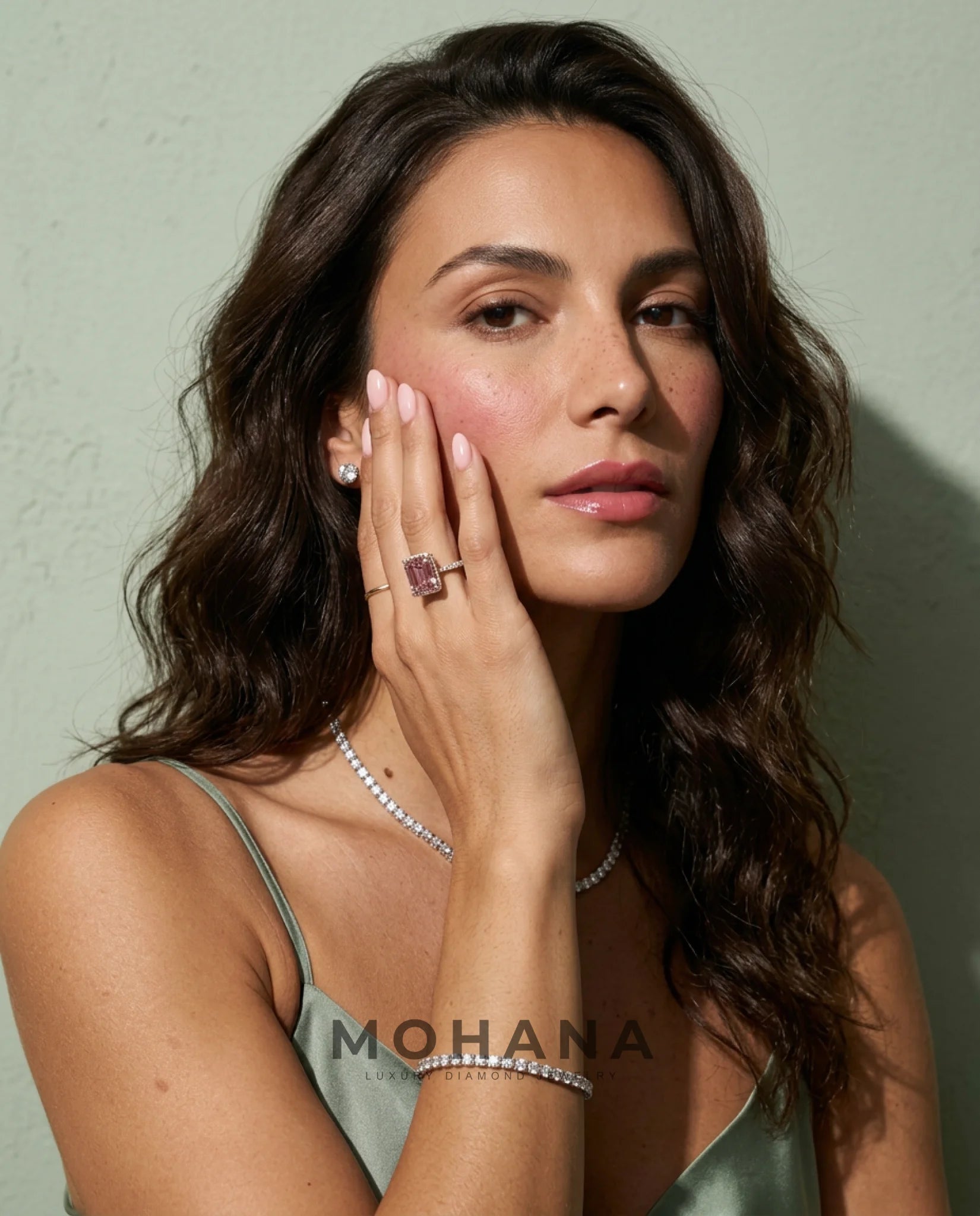 2.5 Carat Pink Lab Grown Diamond Engagement Ring – Emerald Cut Hidden Halo | Siena - Engagement Ring