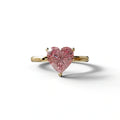 Fancy Pink Heart Cut Solitaire Lab Grown Diamond Engagement Ring - Mellow - 2 Carat / 10K Solid Gold / Yellow Gold