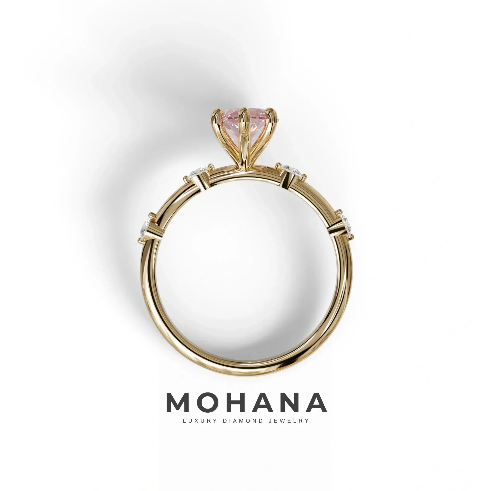 2.5 Ct Fancy Intense Pink Marquise Cut Lab Diamond In Space-Chanel Setting Ring - Nimi