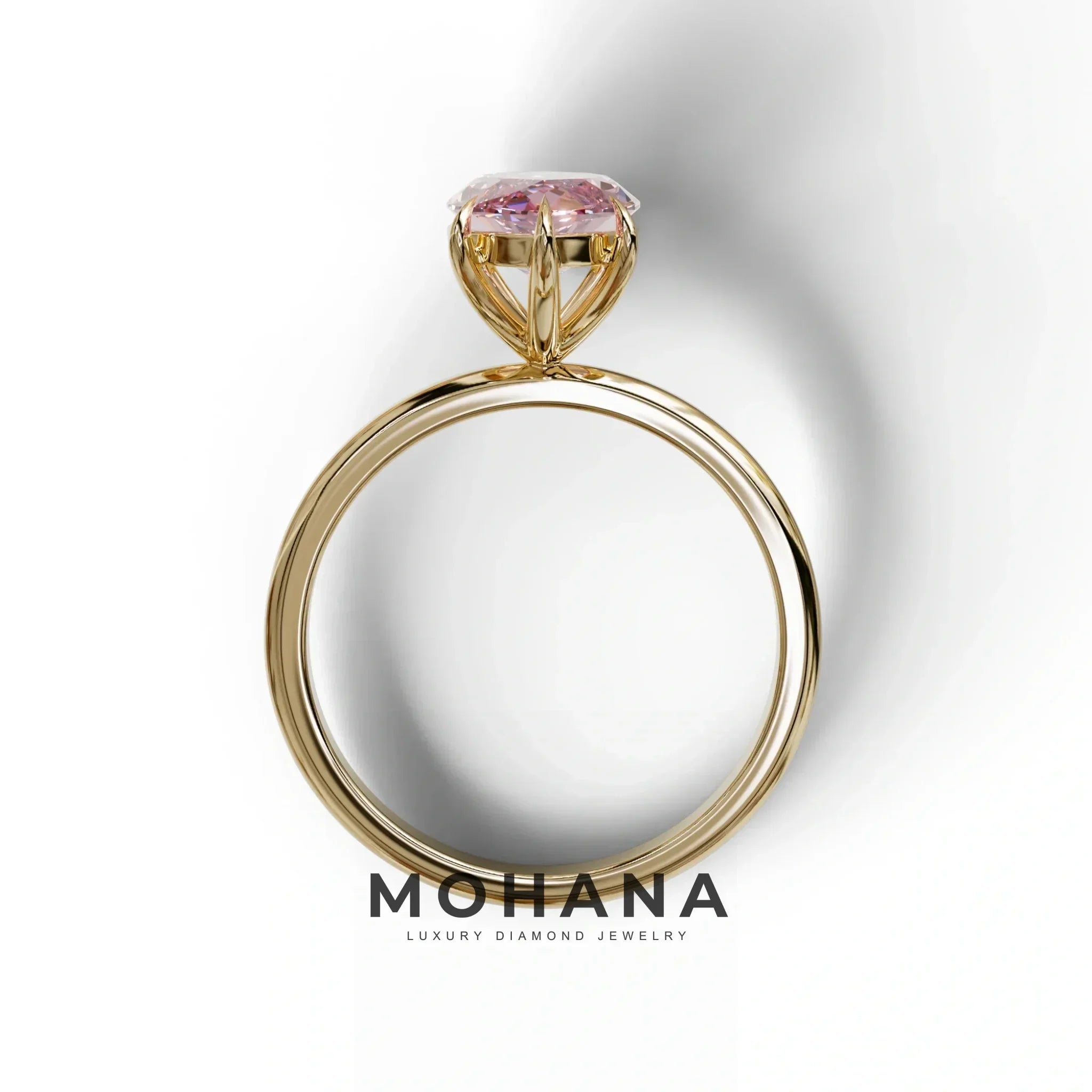 Fancy Pink Marquise Cut Solitaire Lab Grown Diamond Engagement Ring - Celestina