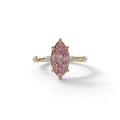 2.5 Ct Fancy Intense Pink Marquise Cut Lab Diamond In Space-Chanel Setting Ring - Nimi - 10K Solid Gold / Yellow Gold