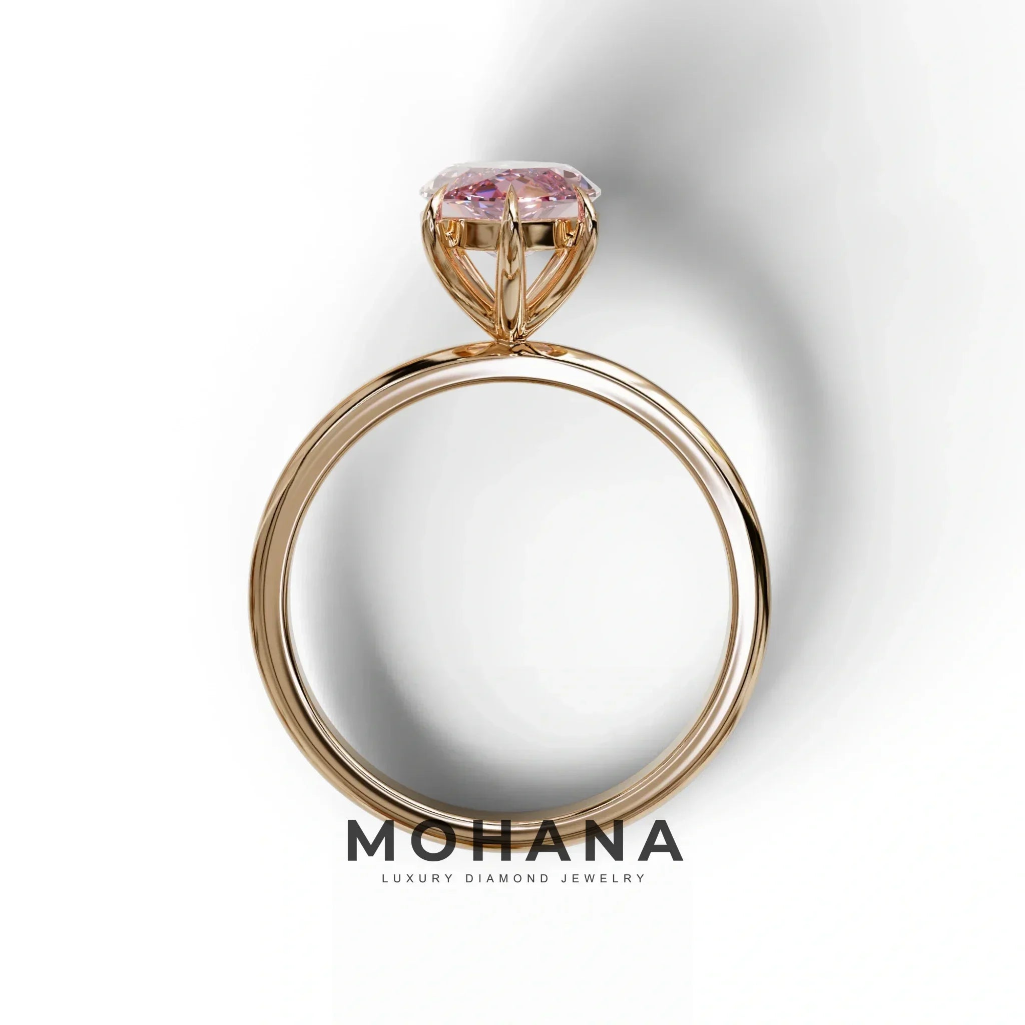 Fancy Pink Marquise Cut Solitaire Lab Grown Diamond Engagement Ring - Celestina