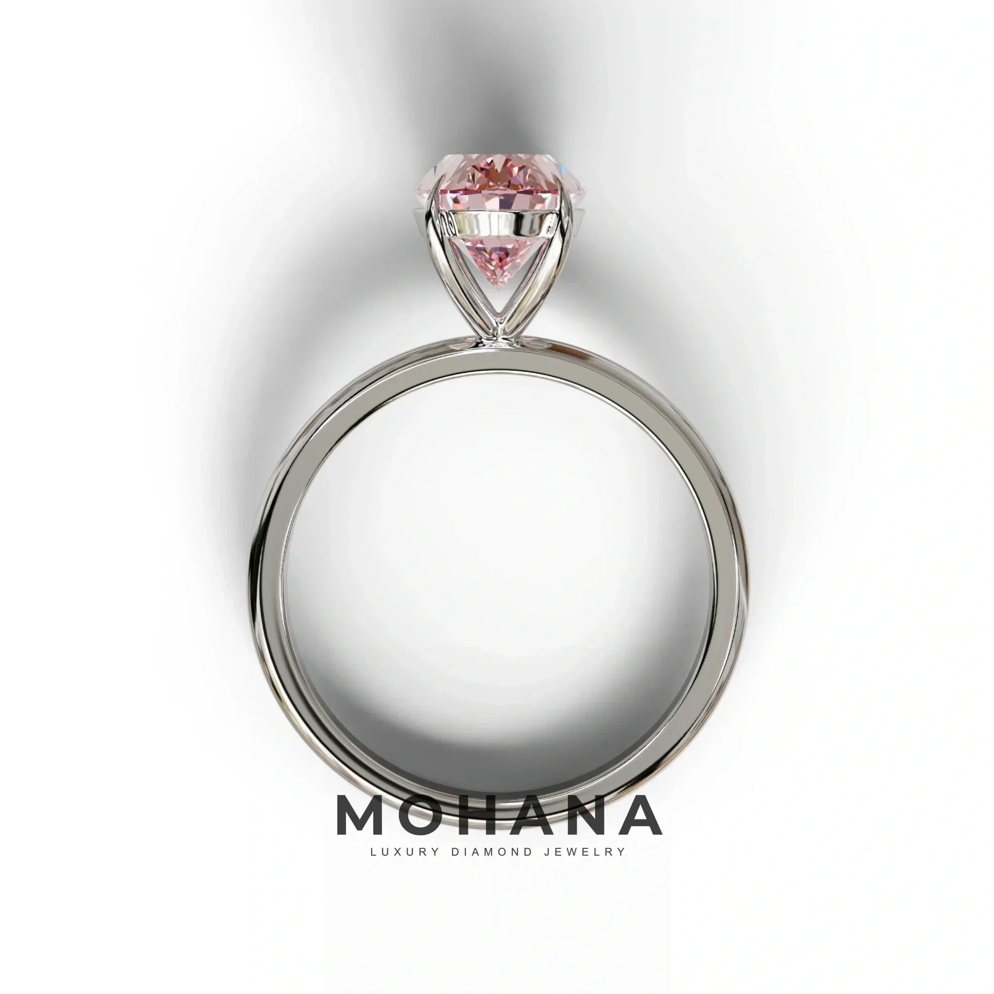 Pink Oval Cut Solitaire Lab Grown Diamond Engagement Ring - Curiosa