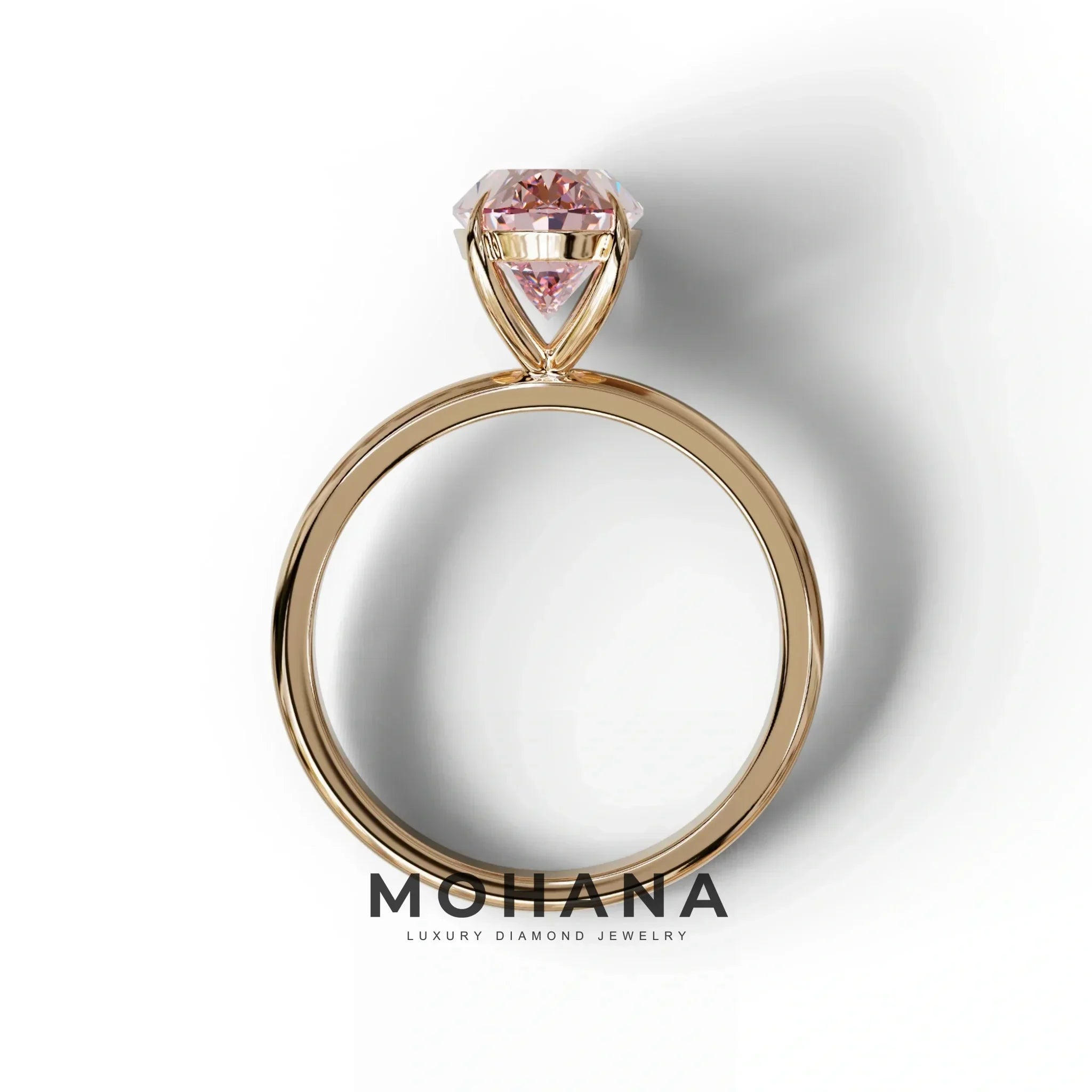 Pink Oval Cut Solitaire Lab Grown Diamond Engagement Ring - Curiosa