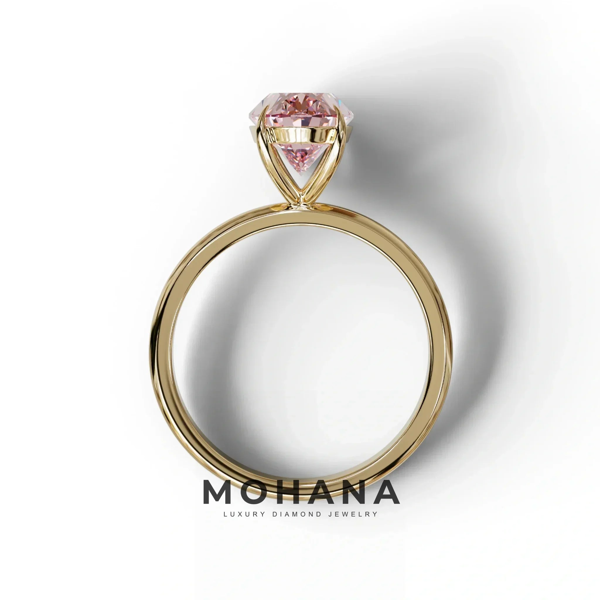 Pink Oval Cut Solitaire Lab Grown Diamond Engagement Ring - Curiosa